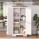 Befrases 47" Kitchen Pantry Cabinet, Farmhouse Storage Cabinet with Barn Doors and Adjustable Shelves, Freestanding Kitchen Hutch,Wood Cupboard for Living Room, Bathroom, Hallway, White Befrases