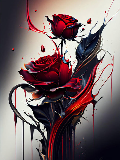 Benjenes Rose Diamond Art Kits for Adults, Flowers Diamond Painting Kits for Adults, 5D DIY Round Drill Gem Art Paint with Diamonds Dots Crafts Kits for Home Decor Gift 12x16inch Benjenes