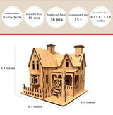 MPIUET 3D Wooden Puzzles for Adults Wooden House Rustic Villa Model Kits for Adults, 6.7" × 6.1" × 6.9", 3D Jigsaw Brain Teaser Puzzles, Log Cabin DIY MPIUET