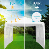 10'x20' Outdoor Party Tent, Large Tents for Parties, Wedding, Birthday, White Canopy Tent with 4 Removable Sidewalls & Transparent Windows, Outside Gazebo Event Tent for Backyard, Patio and Garden BNSPLY