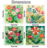 4 Pack Paint by Number for Adults, Easy Flowers Paint by Numbers Kits for Beginners with Paints Brushes, DIY Flowers Acrylic Paint Set Arts and Crafts for Home Decor 8×8 Inch Mrnsiet