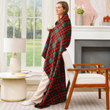 Touchat Fleece Throw Blankets, Buffalo Plaid Throw Blanket for Couch Sofa Bed, Soft Warm Fuzzy Cozy Plush Checkered Blanket, Lightweight Farmhouse Decor (Red and Green Plaid, 50“ x60”) Touchat