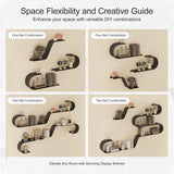 BUTUNITA Black Floating Shelves Set of 3, Black Metal Decor, Unique Mounted Floating Shelf, Modern Long Wall Shelf, Large Wall Shelves for Bedroom, Bathroom, Living Room BUTUNITA