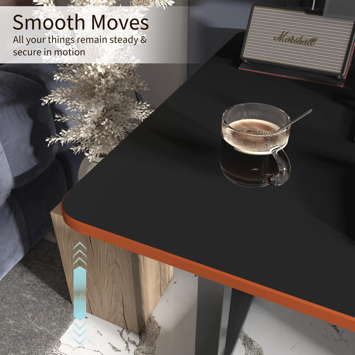 Monomi Height Adjustable Electric Standing Desk, 48 x 24 Inches Sit Stand up Desk, Memory Computer Home Office Desk (Black Frame+ Black Top) Monomi