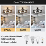 ZGLAOJT 4-Lights Close to Ceiling Light，Black Light Fixture Industrial Flush Mount Ceiling Light ，Farmhouse Chandelier Lighting for Kitchen Island Dining Room Bedroom Foyer Hallway ZGLAOJT