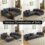 Vamcheer Modular Sectional Sofa with Chaise, Modern L Shaped Cloud Couch with Deep Seat, Sectional Couches for Living Room, Bedroom, Office, No Assembly Required, Gray Vamcheer