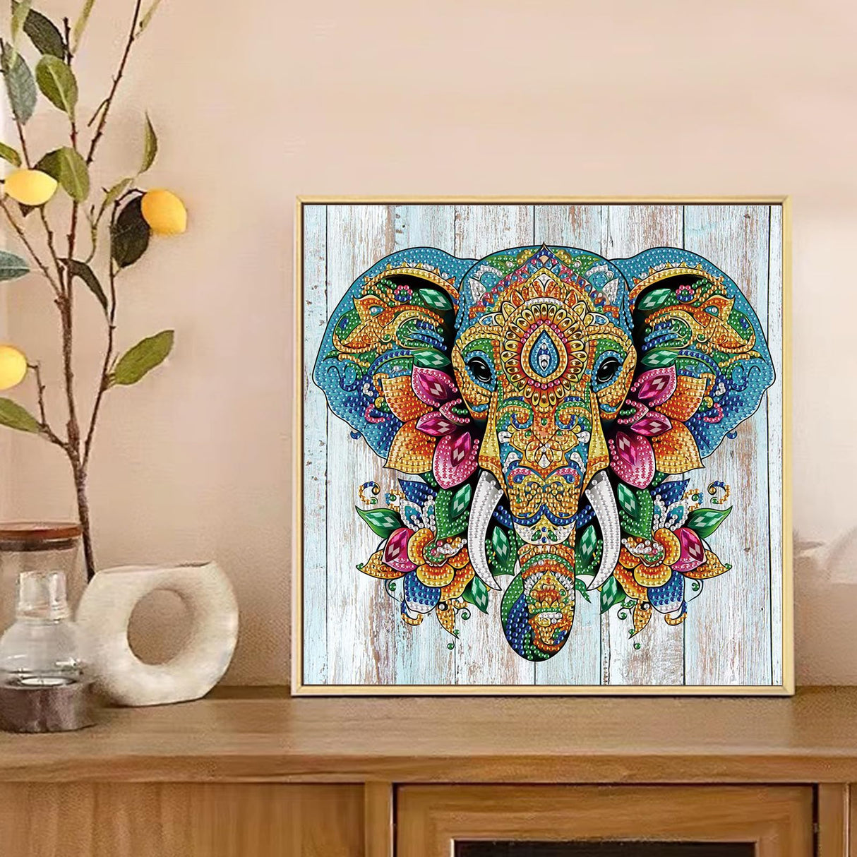 Tontut Elephant Diamond Art Painting Kits, 5D Special Shape Beginner Crystal Diamond Art Painting for Home Wall Decor Gifts 12×12 inch Tontut