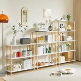 IBUYKE Modern 5-Tier Freestanding Wooden Bookcase - Stylish Multi-Purpose Organiser in White IBUYKE