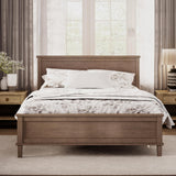 Merax King Size Wooden Platform Bed with Tall Headboard and Footboard, Solid Wood Bed Frame, No Box Spring Needed, Easy Assembly, Brown Merax