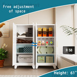 61" Tall Farmhouse Metal Pantry Cabinet, Kitchen Pantry Storage Cabinets with 2 Barn Door and Adjustable Shelves,Metal Pantry Storage Cabinet,for Kitchen,Laundry Room,Home Office,Kids Room (White) Washsemba