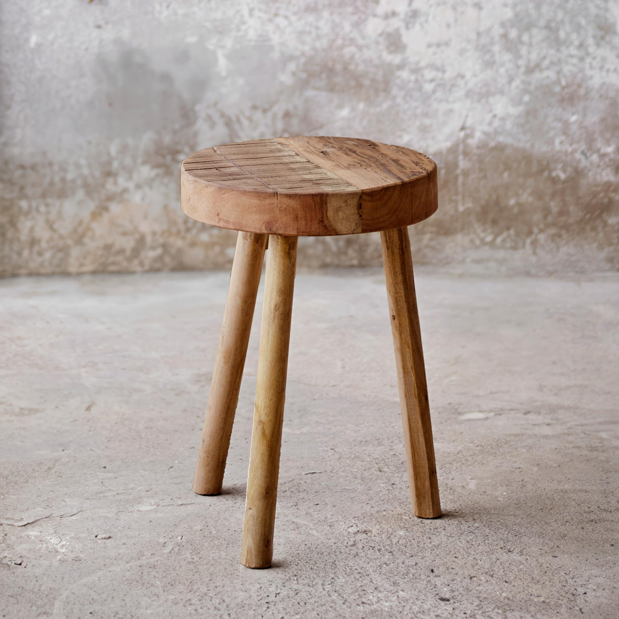 Bloomingville Reclaimed Wood Stool, Natural, 13" Round x 18"H Bloomingville