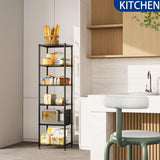 REGILLER 6 Wire Shelving Steel Storage Rack Adjustable Unit Shelves for Laundry Bathroom Kitchen Pantry Closet(Black,11.7" D x 16.8" W x 63" H) REGILLER