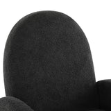 GDFStudio Swivel Glider Recliner Chair Nursery Rocker Recliner Chair with Boucle Upholstered High Back Single Seat Sofa Chair with Deep Seat Manual Nursing Reclining for Living Room, Black GDFStudio