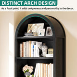 YITAHOME Arched Bookshelf, 71" Tall Bookcase with Drawers Arched Bookcase with Storage, Bookshelf Display Storage Rack with Adjustable Shelves for Living Room, Office, Black YITAHOME