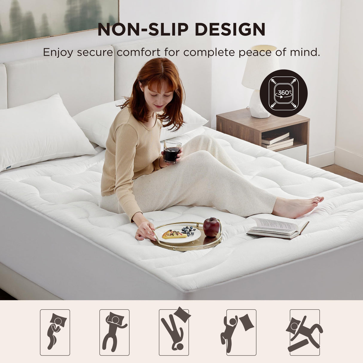 Bedsure Twin Mattress Protector Waterproof - Quilted Fitted Waterproof Mattress Pad Topper with 8-21 Inches Deep Pocket, Noiseless Bed Cover Padded, Machine Washable,White, 39x75 Inches Bedsure