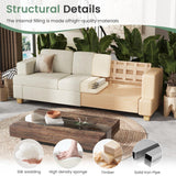 YOUDENOVA Sofa, 2 Piece Set Comfy Couch, 3 Seater & Loveseat Sofa with Deep Seats, Modern Sleeper Couch for Living Room, Beige Chenille YOUDENOVA