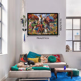 Funny Farm Puzzle Fall Puzzles 1000 Pieces for Adults, Autumn Animal Jigsaw Puzzles Dog, Fantasy Colorful Jigsaw Puzzle Family Collage Puzzles for Challenging BBOLDIN