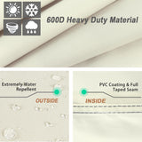 NettyPro Gas BBQ Grill Cover 56 Inch Waterproof 600D Heavy Duty Outdoor Barbecue Cover for Char-Broil, Brinkmann, Nexgrill Grills and More, Beige NettyPro