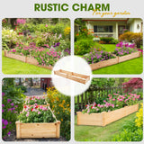 Idzo Raised Garden Bed, Durable Garden Box with Wax Oil Coated, 96 Inches Wood Planter with Non-Woven Lining Prevents Soil Moist, One Divider Box Make Organizing Your Plant Crops Easier IDZO