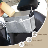Feoqibu Bedside Caddy, bedside organizer, Hanging Organizers, Storage Bags with Self-adhesive on The Back to Hang Over Beds for Headboards, Bunk Bed, Automotive Seat Back Organizers (Grey) Feoqibu