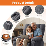 Sweetcrispy Power Lift Recliner Chair with Vibration Massage and Heat for Elderly, Ergonomic Overstuffed Breathable Fabric Reclining Chair with 3 Pockets, Remote Control, Living Room, Bedroom, Grey Sweetcrispy