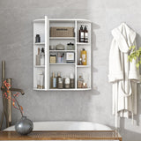 Tangkula White Wall-Mounted Bathroom Cabinet with Mirror and Adjustable Shelves Tangkula