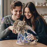 3D Wooden Puzzles for Adults, 3D Puzzle Model Aurora Jellyfish Toys Building Kits, DIY Wood Crafts Cool Toy Hobbies for Men Women, Creative Assembly Gifts RUIFAM