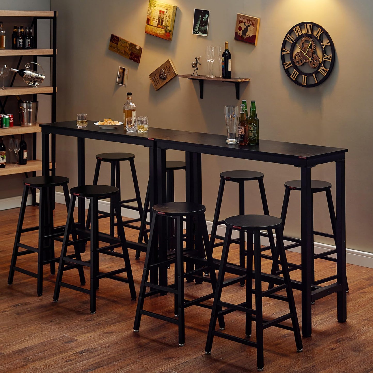 Sturdy Black High Top Bar Table by Mr IRONSTONE - Sleek Design for Narrow Spaces