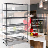 Storage shelves, 6-Tier Wire Shelving Unit NSF Certified Storage Rack 18"D x 48"W x 78"H 6000Lbs Capacity Adjustable Layer Heavy Duty Metal Rack Steel with Casters for Kitchen Garage Pantry Black Dopinmin