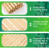 Bamboo Bath Mat Large Long Wood Bath Mat,16x48 Inch Non Slip Bamboo Shower Floor Mat Wooden Bathroom Mat for Bathtub,Spa,Door,Sauna or Outdoor (Natural Slat) Zoryllic