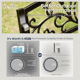 PHI VILLA 50" Garden Bench Outdoor Bench Patio Bench for Outdoors Metal Porch Steel Frame Furniture for Yard PHI VILLA