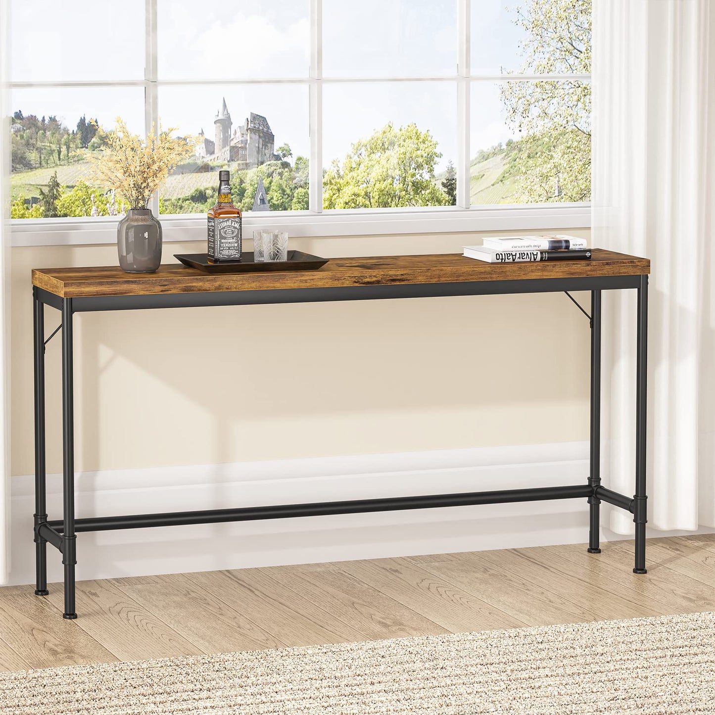 Tribesigns 70.9 Inch Rustic Industrial Console Table - Versatile Sofa & Entryway Table