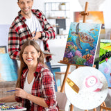 Bimkole Fish Paint by Number for Adults, DIY Oil Painting Kit on Canvas with Paintbrushes and Acrylic Pigment, for Paint by Numbers for Beginner, for Home Wall Decor (16x20Inch) Qm2833 Bimkole