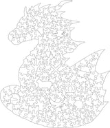 KAAYEE Wooden Jigsaw Puzzles-Wooden Puzzle Adult Unique Shape Advanced Dragon Wooden Jigsaw Puzzle for Adult, Family Puzzles 12.2 * 10.5in 200pcs KAAYEE