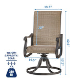 VONZOY Patio Swivel Chairs Set of 2, Outdoor Dining Chairs with High Back, All-Weather Swivel Rocker Chair for Lawn, Porch or Garden (Brown) VONZOY