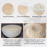 SNAILDIGIT Banneton Bread Proofing Basket Set of 2: 9 Inch Round Sourdough Proofing Bowls for Artisan Bread Making for Professionals and Home Bakers SnailDigit