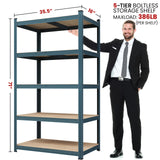 Yaheetech Storage Shelves 5 Tier Garage Shelving Adjustable Utility Rack Industrial Shelves for Warehouse Pantry, 35.5" L × 16″W × 71″H - Neptune Blue Yaheetech