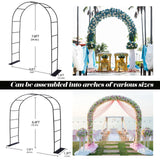Thickened Rustproof Garden Arch, Wedding Arch- 4.6 * 7.8 or 6.4 * 7.5Ft, Easy to Assemble, Long Lasting and Durable, Metal Arch for Garden Arbor Trellis & Climbing Plant ROOLLYA