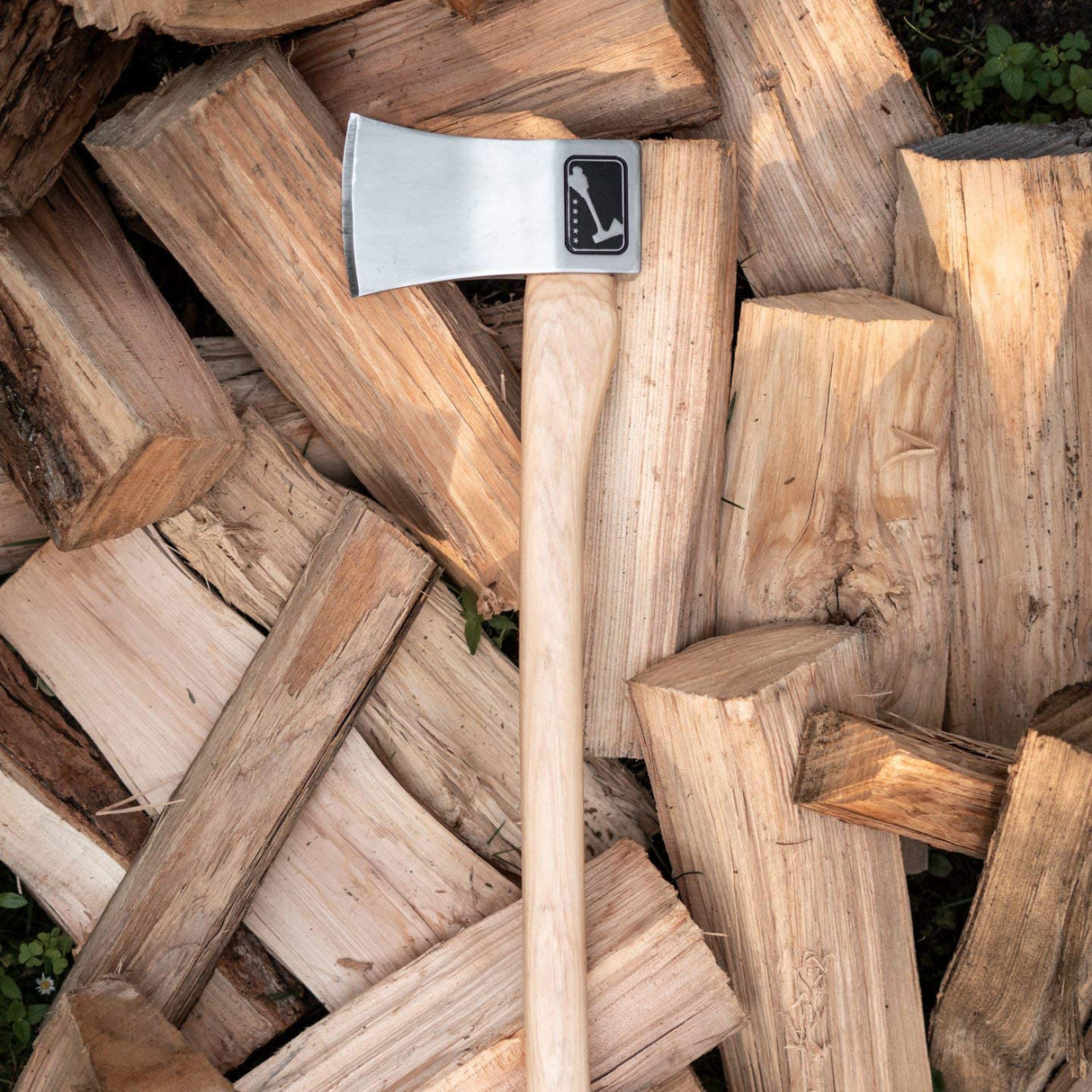 The General: World Axe Throwing League Premium Competition Throwing Axe & Multi-Purpose Camping Axe or Wood Splitting Axe with Nylon Sheath & Straight Hickory Wooden Handle WATL