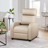 JUMMICO Recliner Chair Adjustable Home Theater Single Recliner Sofa Furniture with Thick Seat Cushion and Backrest Modern Living Room Recliners (Leather, Beige) JUMMICO