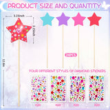 Juexica 30 Pcs Princess Fairy Wand Kit Includes 24 Make Your Own Princess Craft Unfinished Wooden Fairy Wand and 6 Gem Stickers for Girls DIY Magical Crafts(Pink,Purple,Red,Blue) Juexica