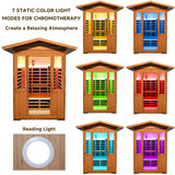 Outdoor Sauna 2 Person Sauna Outdoor Infrared Sauna 2-Person for Home 1800w Outdoor Saunas for Home Canadian Hemlock and Red Cedar Wood Sauna Outdoor Two Person Far Infrared Sauna Low EMF for Backyard RIGO
