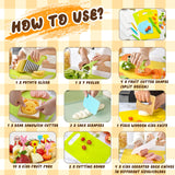 27 Pcs Montessori Kitchen Tools for Toddlers, Kids Knives for Real Cooking Safe Knife Set Include Toddler Cutting Boards Sandwich Cutters Peeler for Birthday Tools for Age 2-10 Year Old Girl Boy LURVUO