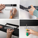 BAMEOS Floating Shelf,Wall Shelf,Decor Wall Mounted Shelves,Hanging Shelf Set L24xW6 for Bathroom Kitchen Living,Kitchen,Room Bedroom Storage,Black BAMEOS