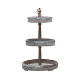 Decorative Wood & Tin 3 Tier Tray Creative Co-Op