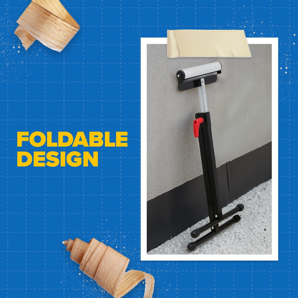 Houseables Roller Stand, Table Saw Outfeed Table, Outfeed Roller Stands for Woodworking, Roller Support Stand, Rolling Table Saw Stand, Power Tool Stands, Adjustable, Foldable, 135 LB Capacity, 2 Pack Houseables