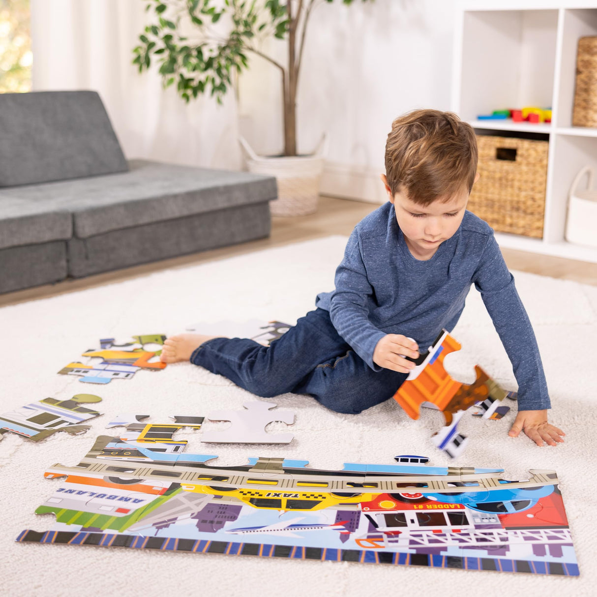 Melissa & Doug Traffic Jam Jumbo Jigsaw Floor Puzzle (24 pcs, 2 x 3 feet long) - FSC Certified Melissa & Doug