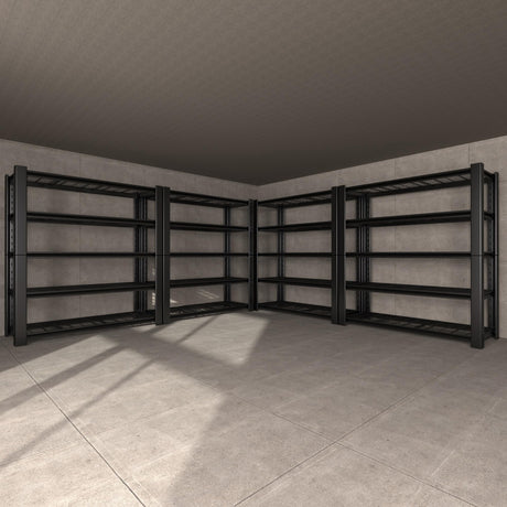 Nexvrtau 5-Tier Garage Shelving Heavy Duty, 3000 LBS Capacity Metal Storage Rack 76" H x 60" W x 24" D, Adjustable Shelves Unit for Garage, Warehouse, Basement, Pantry, Workshop.4 Pack Nexvrtau