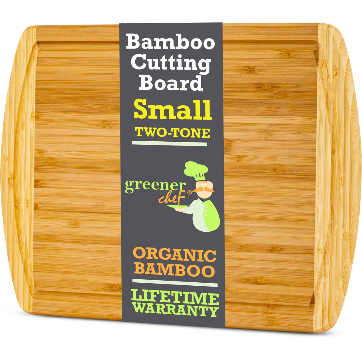 GREENER CHEF 12 Inch Small Bamboo Cutting Board with Lifetime Replacements - Small Wooden Chopping Board for Kitchen, Meat, Vegetables, Cheese, Bread, Charcuterie, and Everyday Food Prep Greener Chef