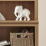 JAHRSTIM Halston Multi-Depth Bookcase, Adjustable Storage Open Display Shelving Unit for Home and Office Space, 31.5”L x 15.75”W x 72.8”H, Oak JAHRSTIM